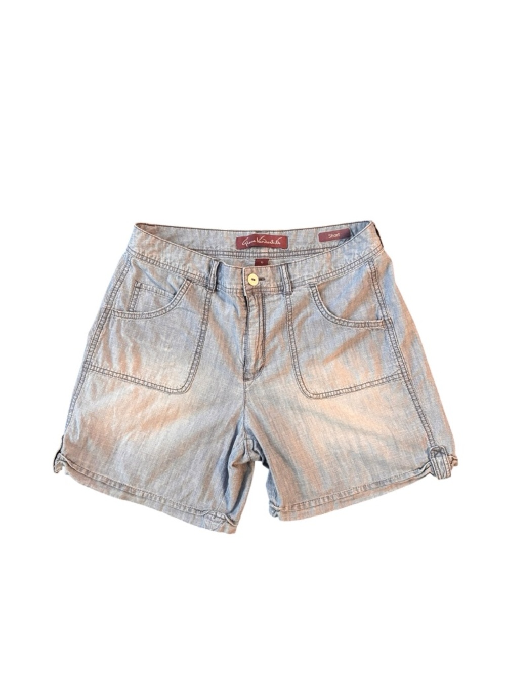 Gloria Vanderbilt Chambray Shorts Size 10 Short Lightweight Casual Summer